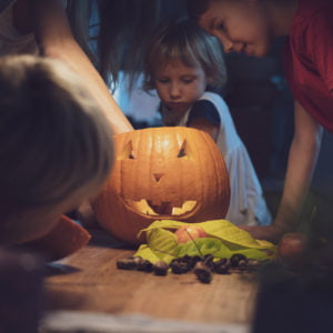 carving a pumpkin face
